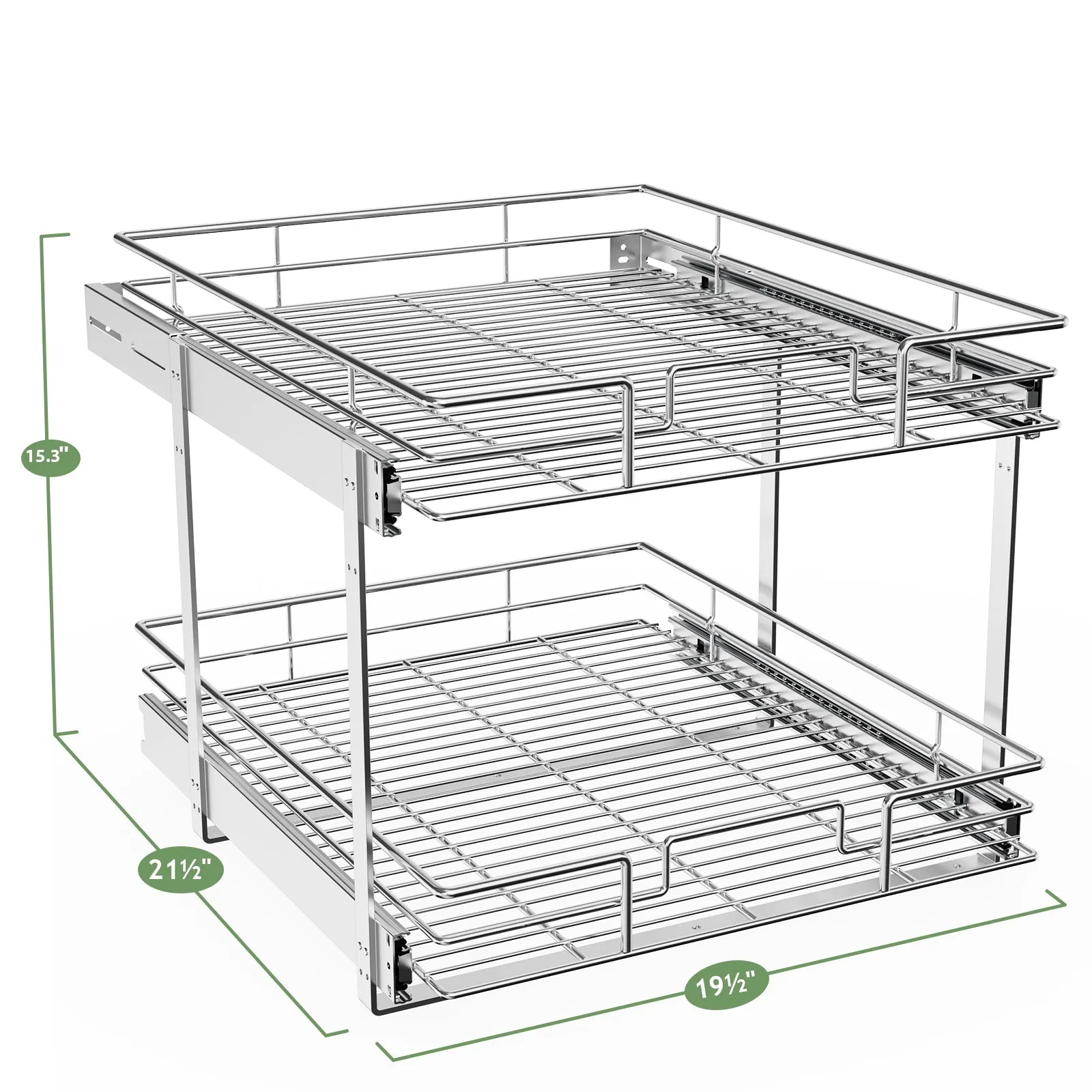 2 Tier Individual Pull Out Drawers For Kitchen Cabinets