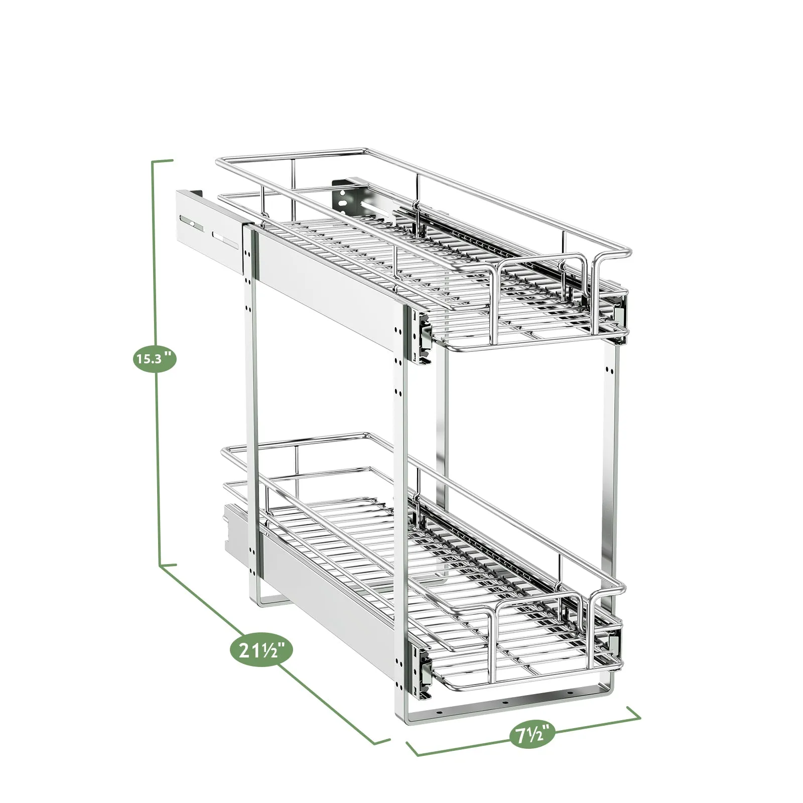 2 Tier Individual Pull Out Drawers For Kitchen Cabinets