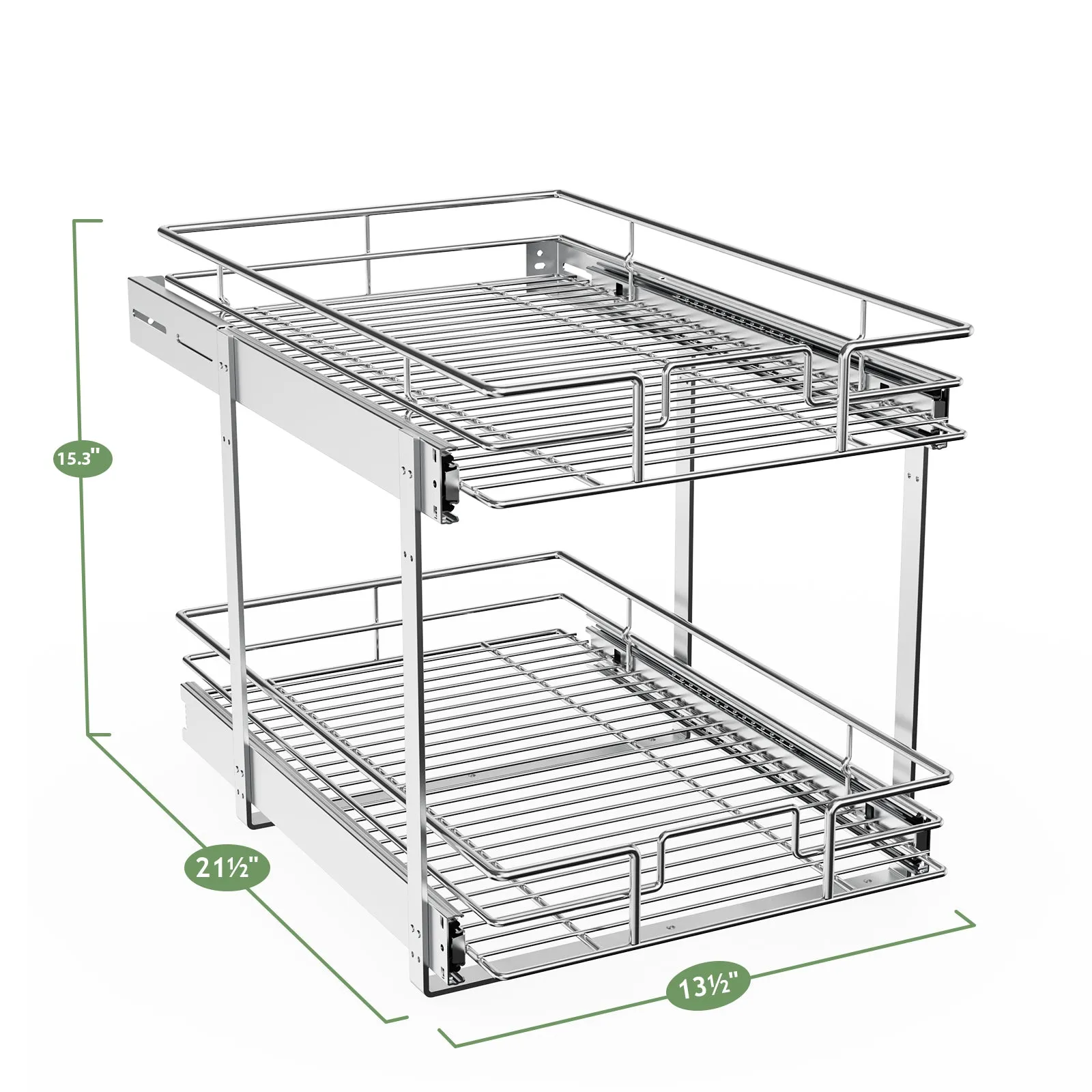 2 Tier Individual Pull Out Drawers For Kitchen Cabinets