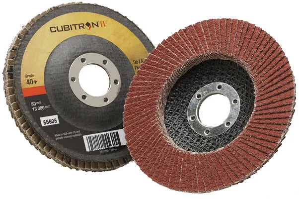 3M Cubitron II Flap Disc 967A 4 1/2" Type 27 Grade 40  55605