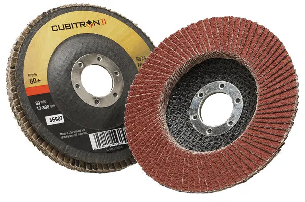 3M Cubitron II Flap Disc 967A 4 1/2" Type 27 Grade 80  55607