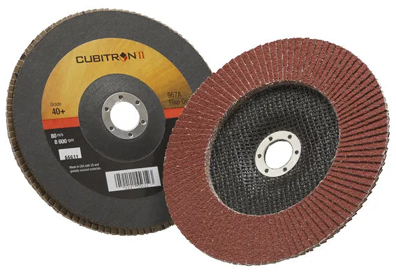 3M Cubitron II Flap Disc 967A 7" Type 27 Grade 40  55611