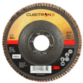 3M Cubitron II Giant Flap Disc 967A 4 1/2" Type 27 Grade 40  55635