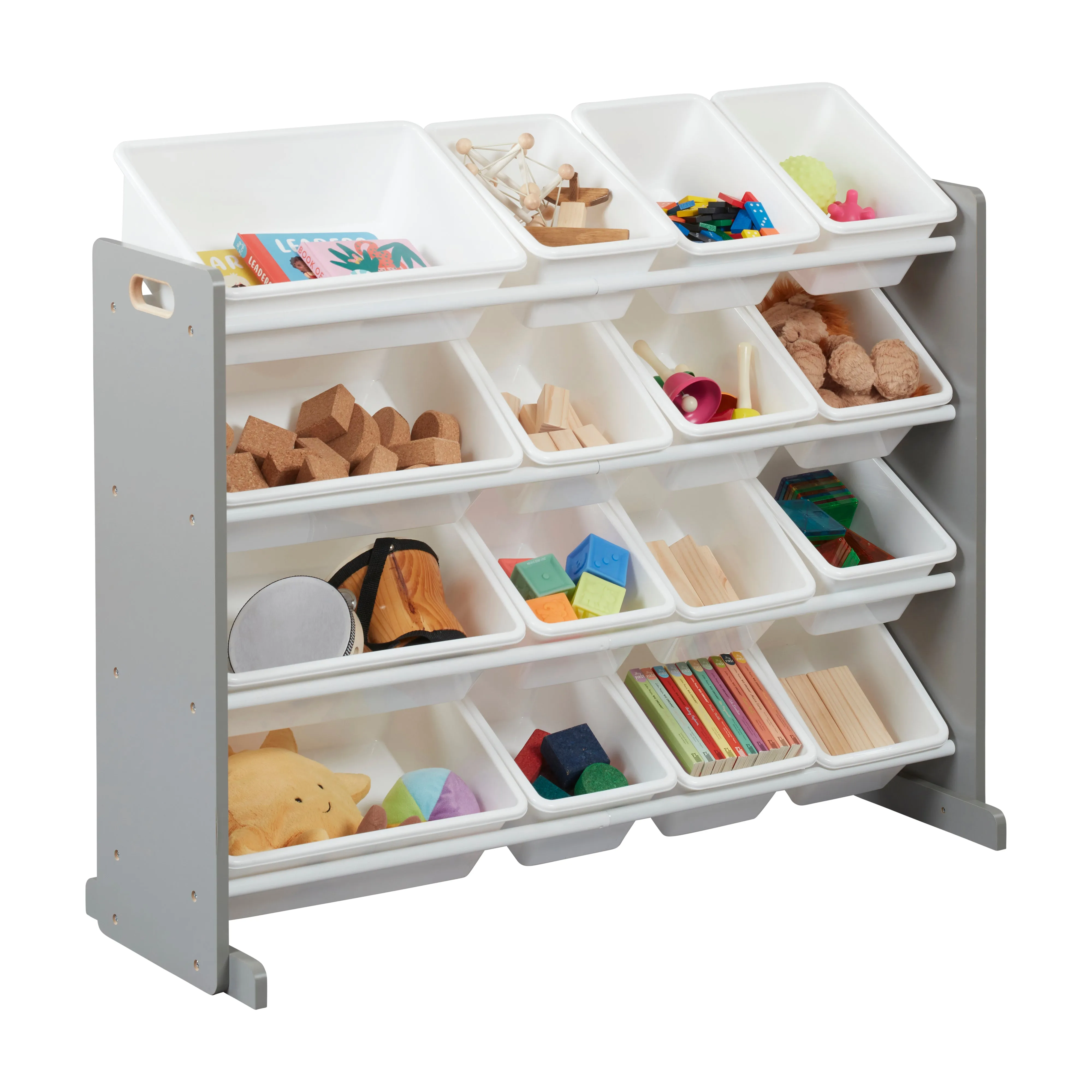 4-Tier Organizer with 16 Bins, Toy Storage