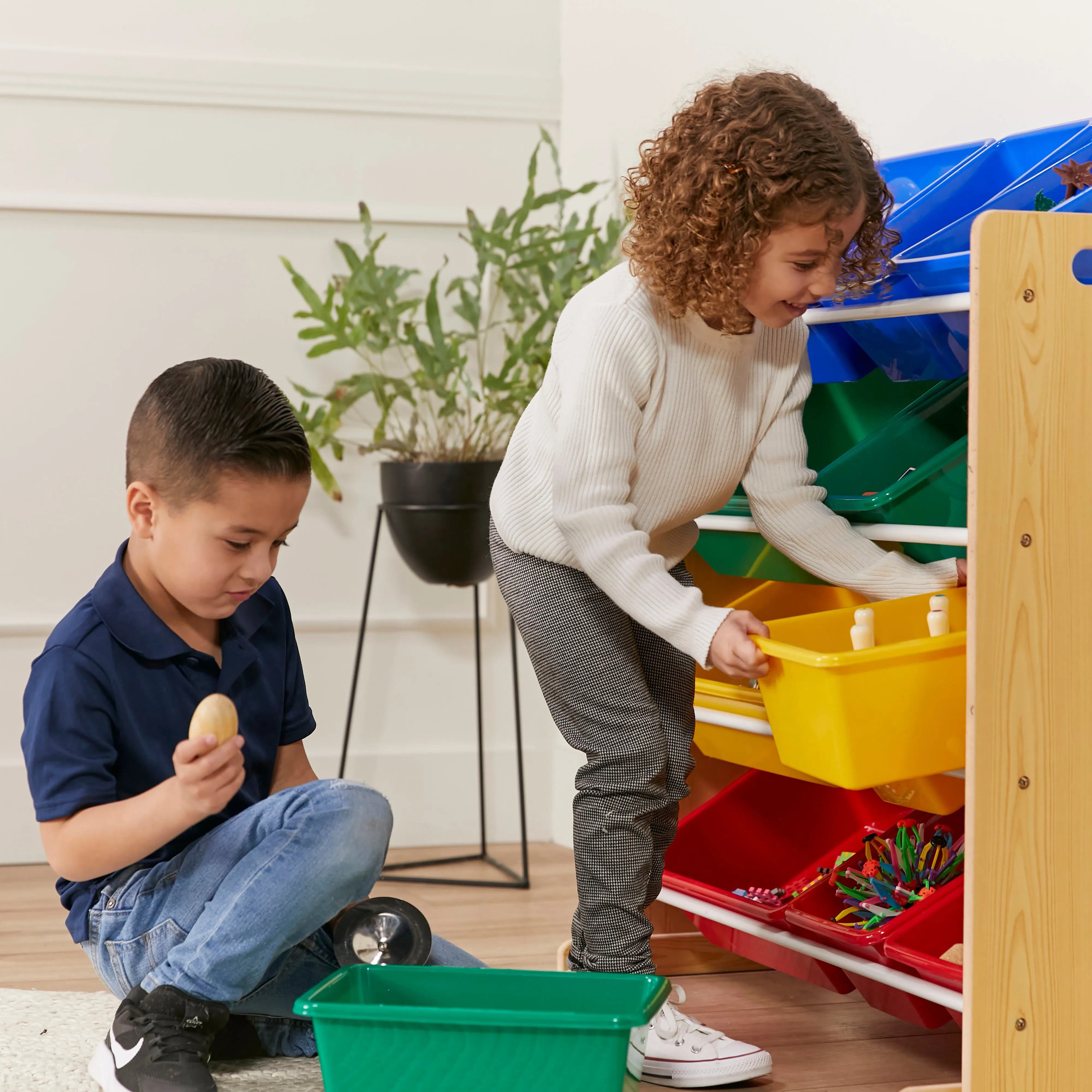 4-Tier Organizer with 16 Bins, Toy Storage