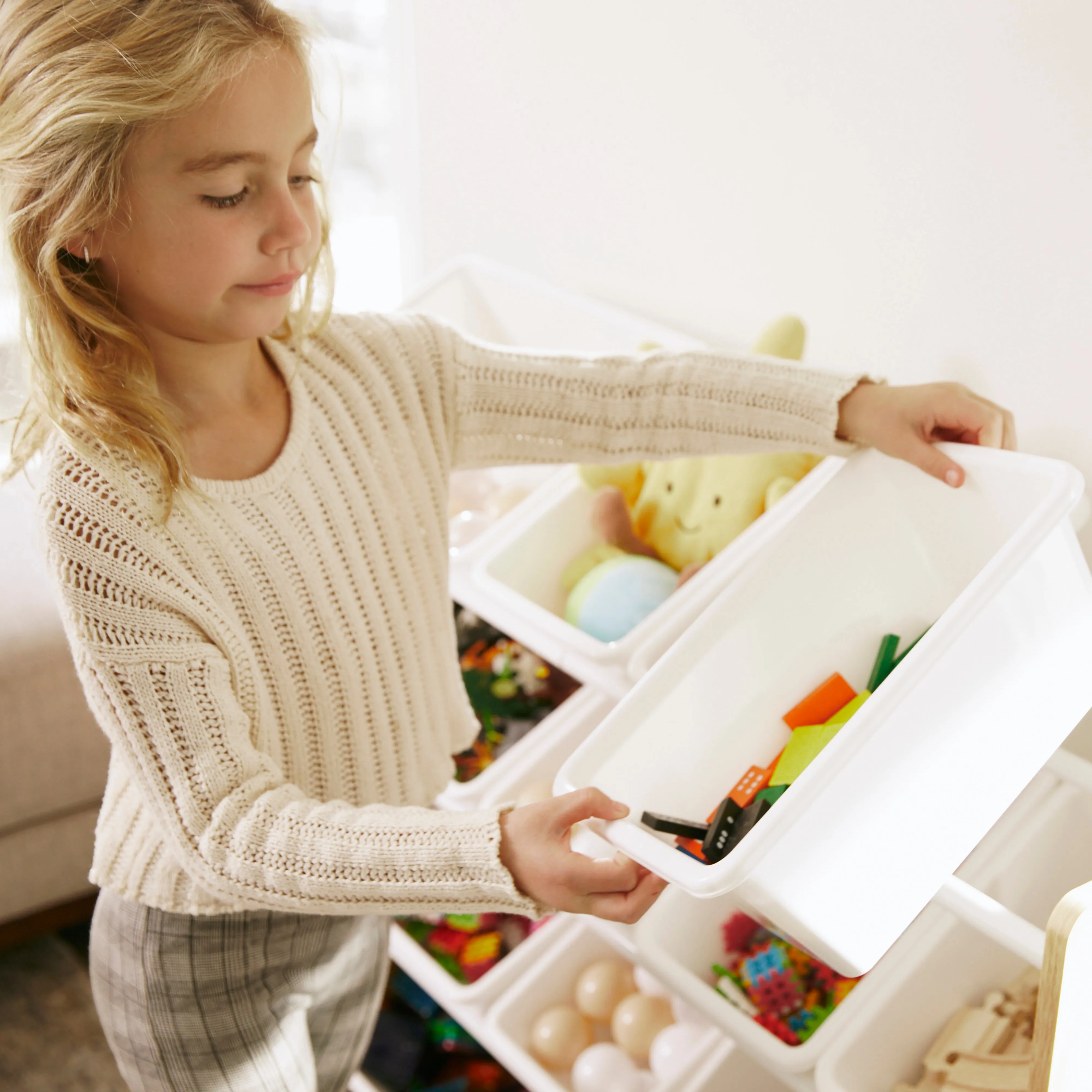 4-Tier Organizer with 16 Bins, Toy Storage