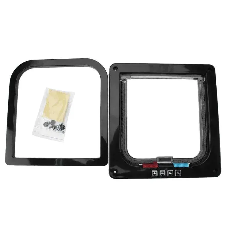 4-Way Locking Cat Flap Door Ideal for Cats/Kittens