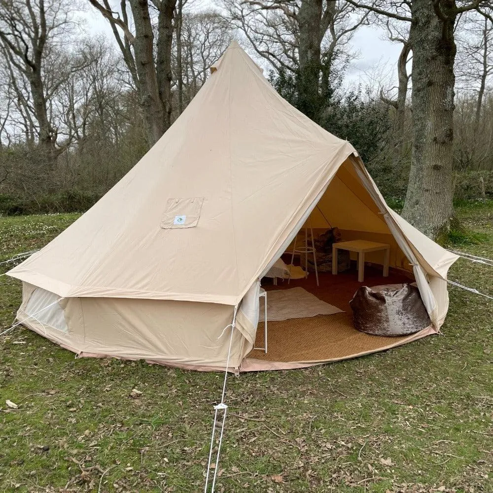 4m Bell Tent Fireproof With Stove Hole & Flap