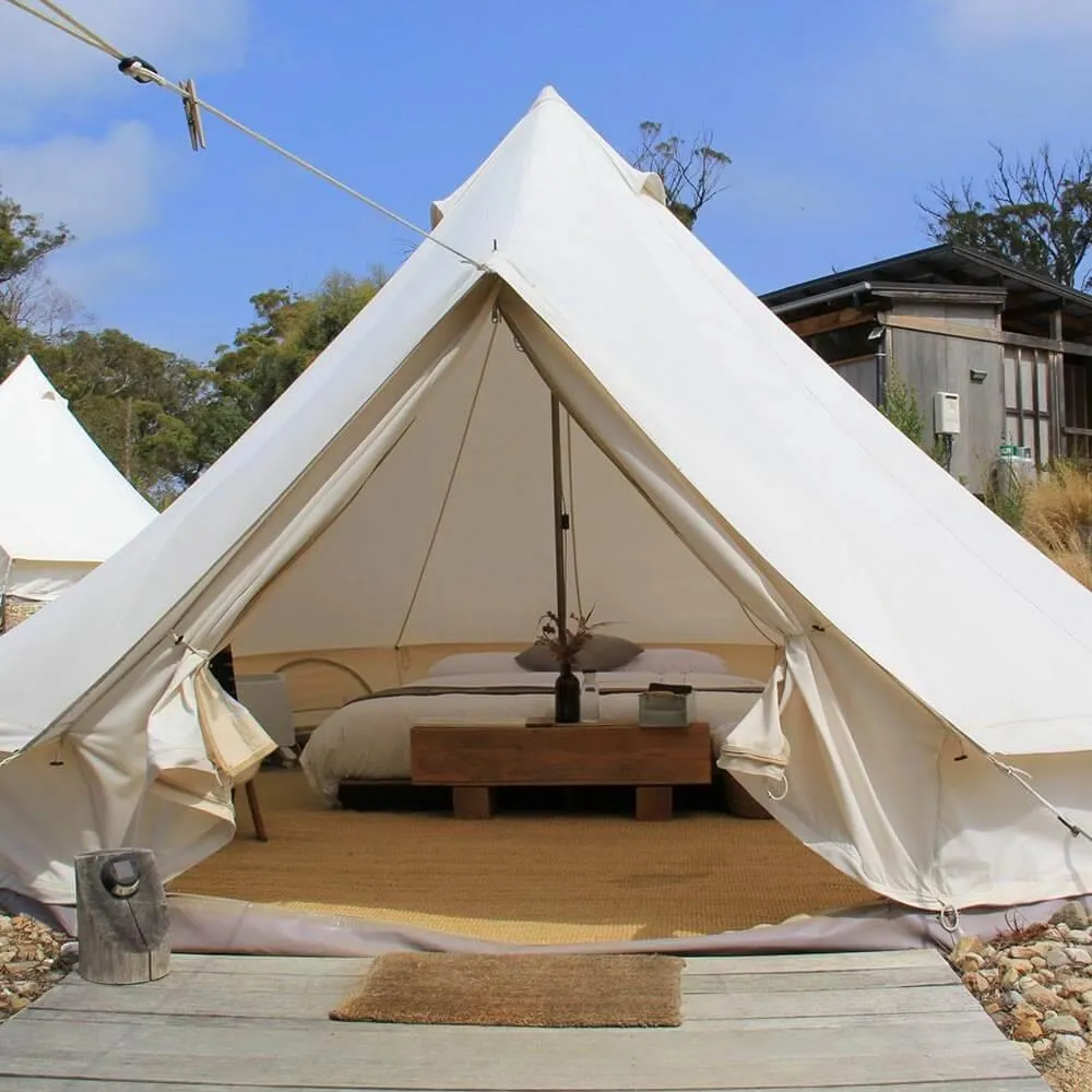 4m Bell Tent Fireproof With Stove Hole & Flap