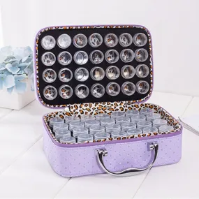 56 Bottles PU Leather Diamond Painting Charms Rhinestones Tool Storage Box