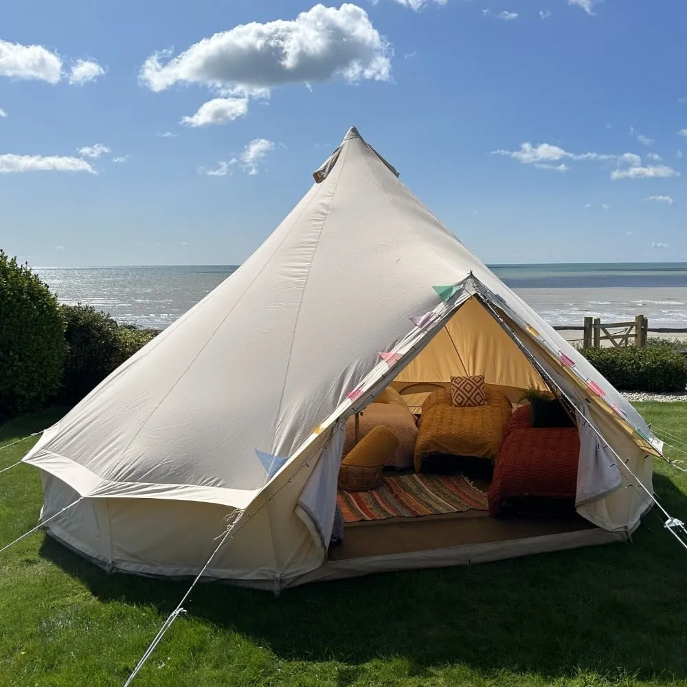 5m Bell Tent With Stove Hole & Flap