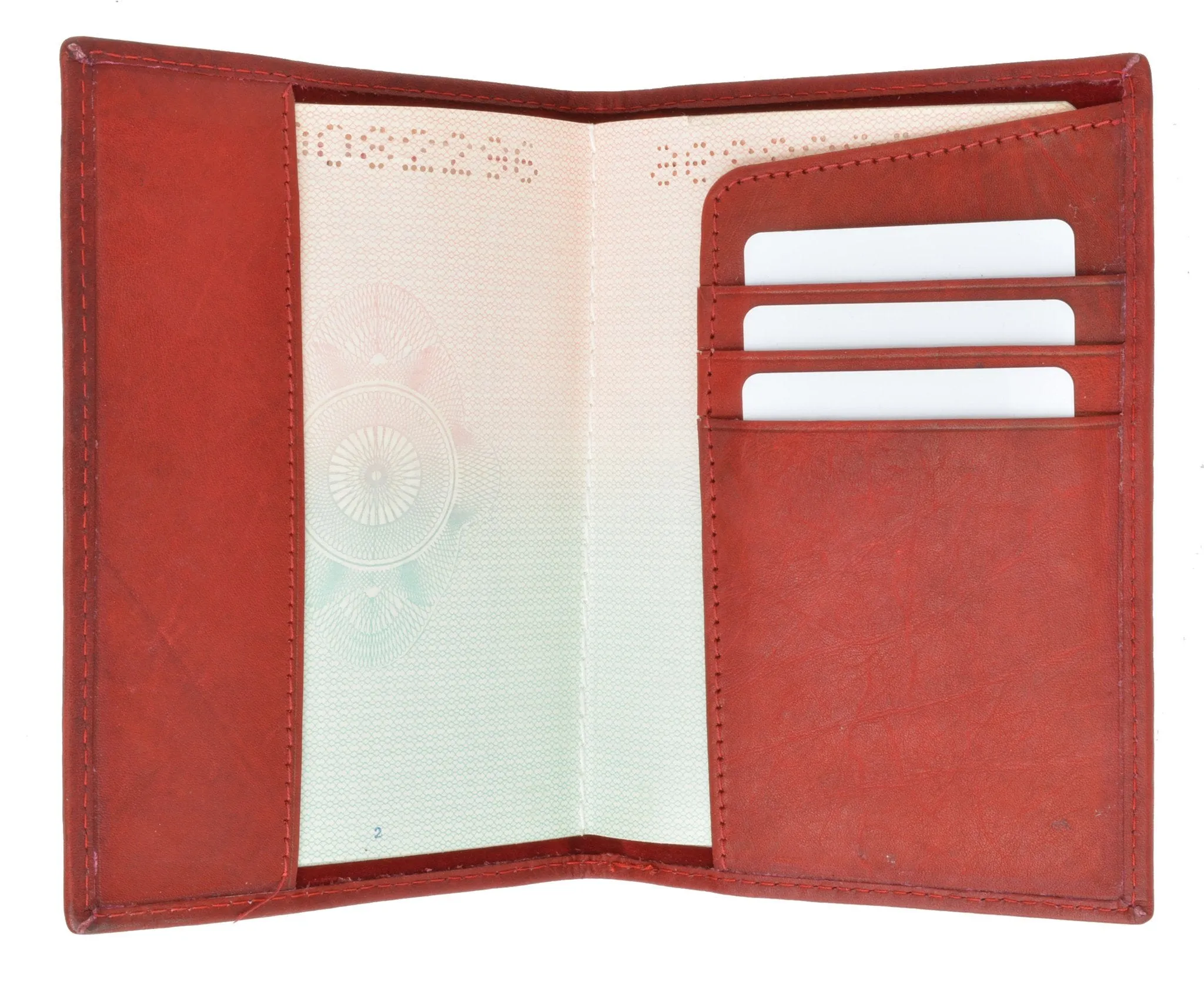 601CF USA-BLIND/Leather Passport wallet with Card holder