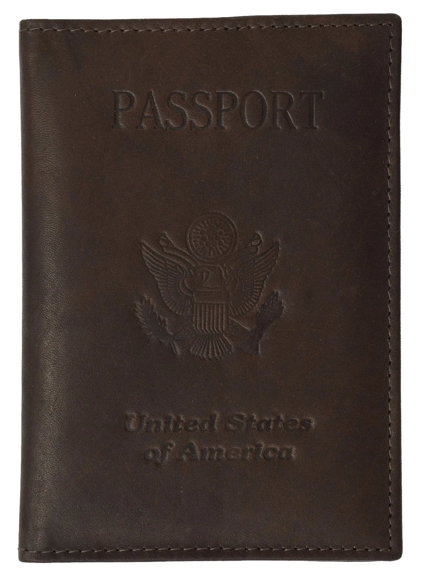 601CF USA-BLIND/Leather Passport wallet with Card holder