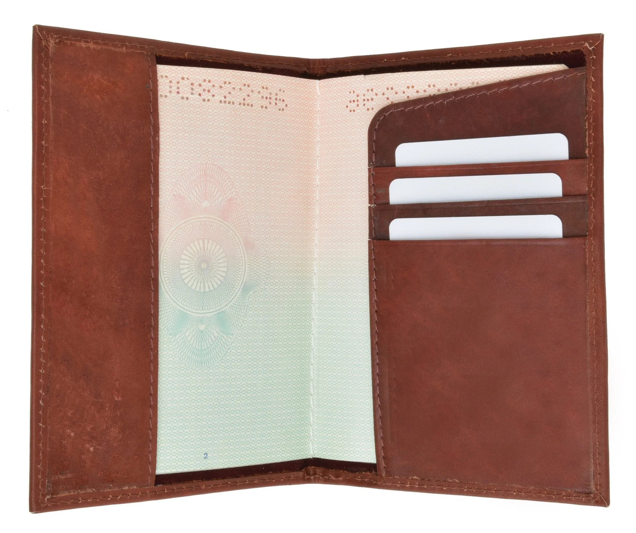 601CF USA-BLIND/Leather Passport wallet with Card holder