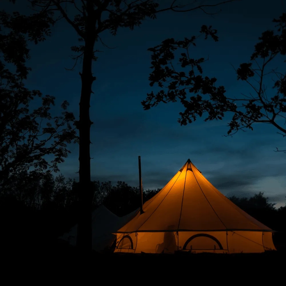 6m Bell Tent Fireproof With Stove Hole & Flap