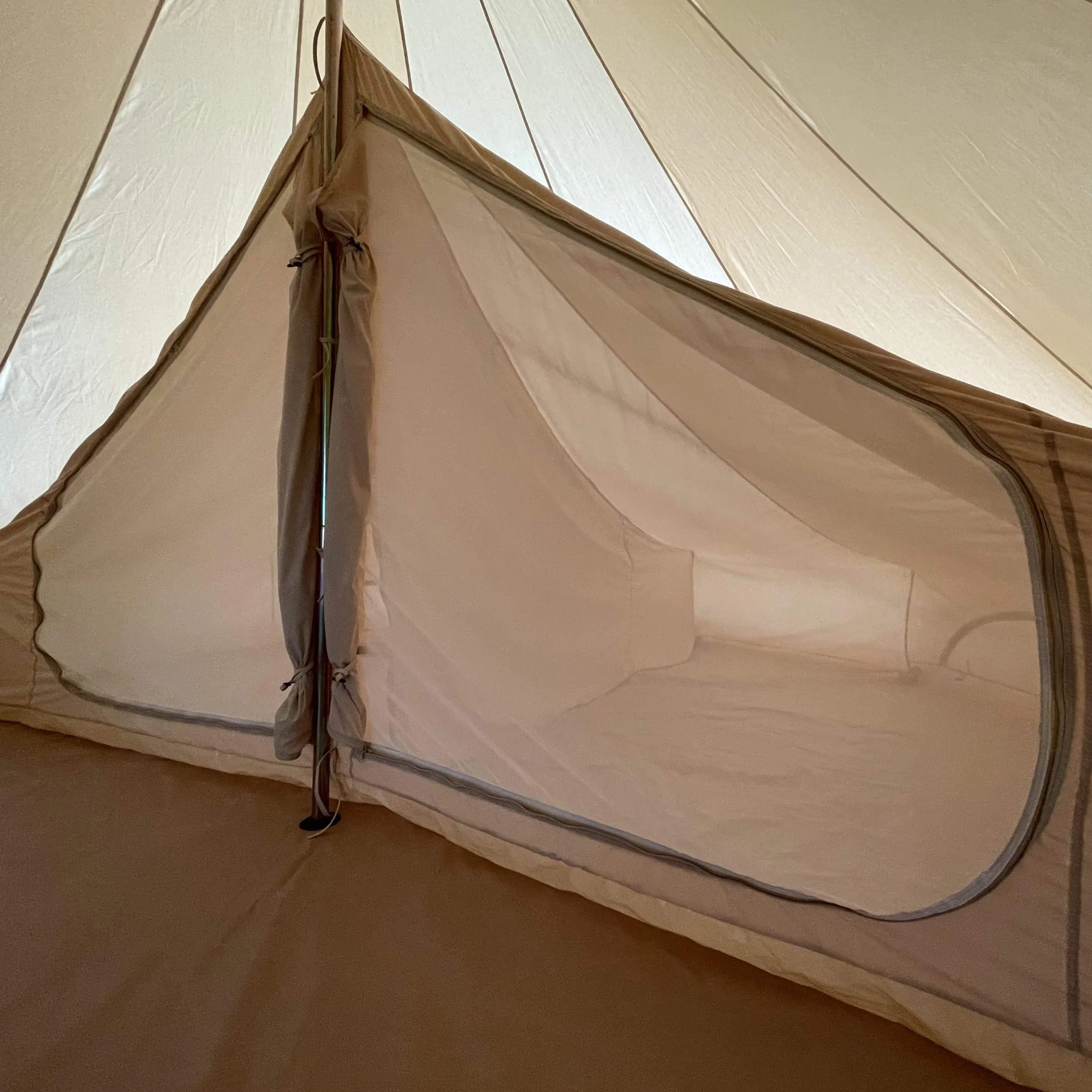 6m Bell Tent Fireproof With Stove Hole & Flap