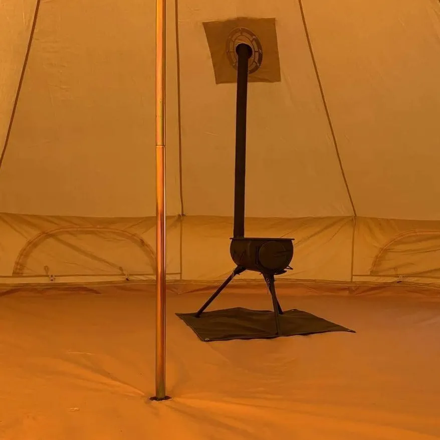 6m Bell Tent Fireproof With Stove Hole & Flap