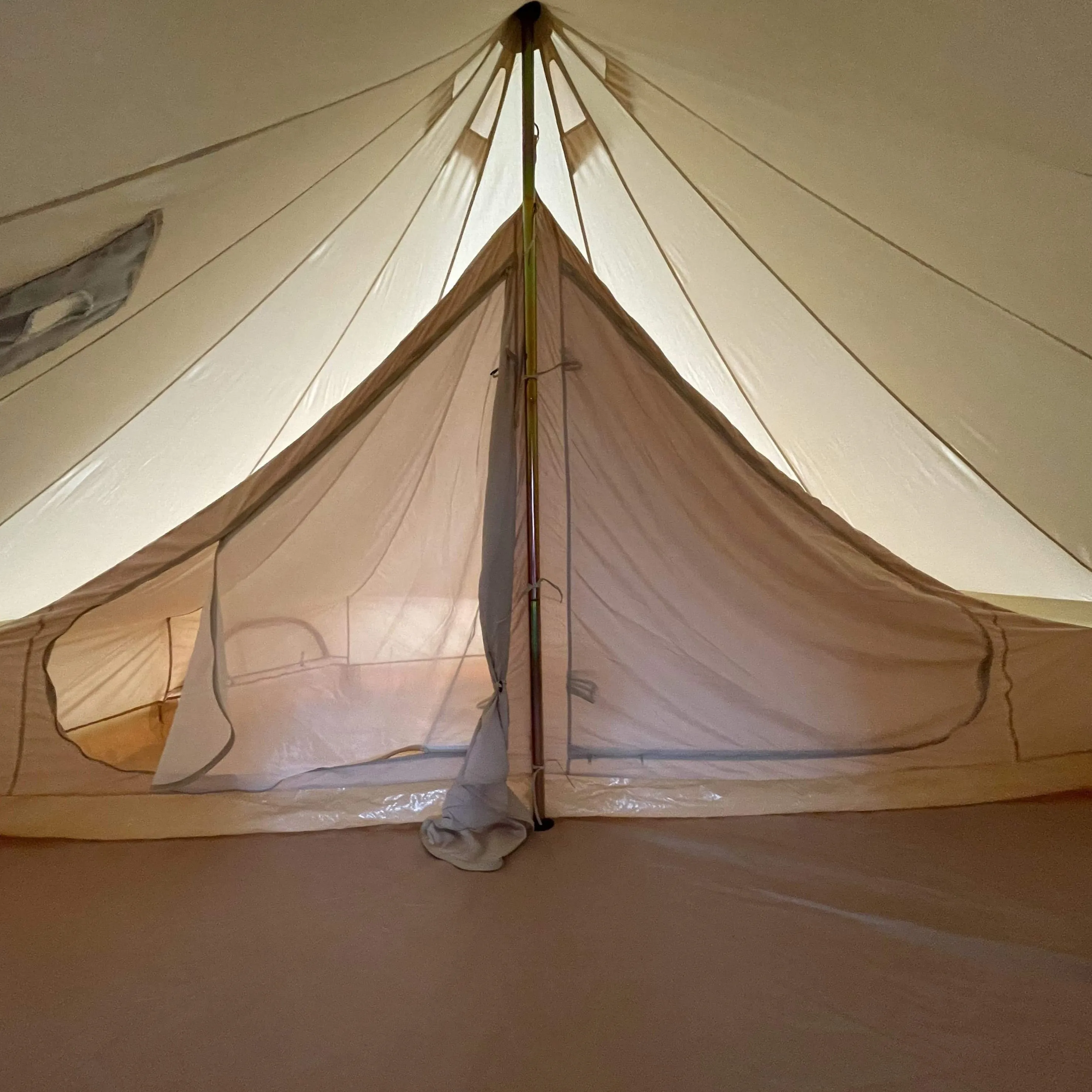 6m Bell Tent Fireproof With Stove Hole & Flap