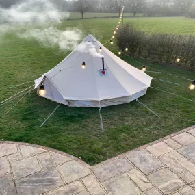 6m Bell Tent Fireproof With Stove Hole & Flap