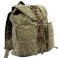 9168 Stone Washed Olive Drab H/W Backpack W/Leather Accents