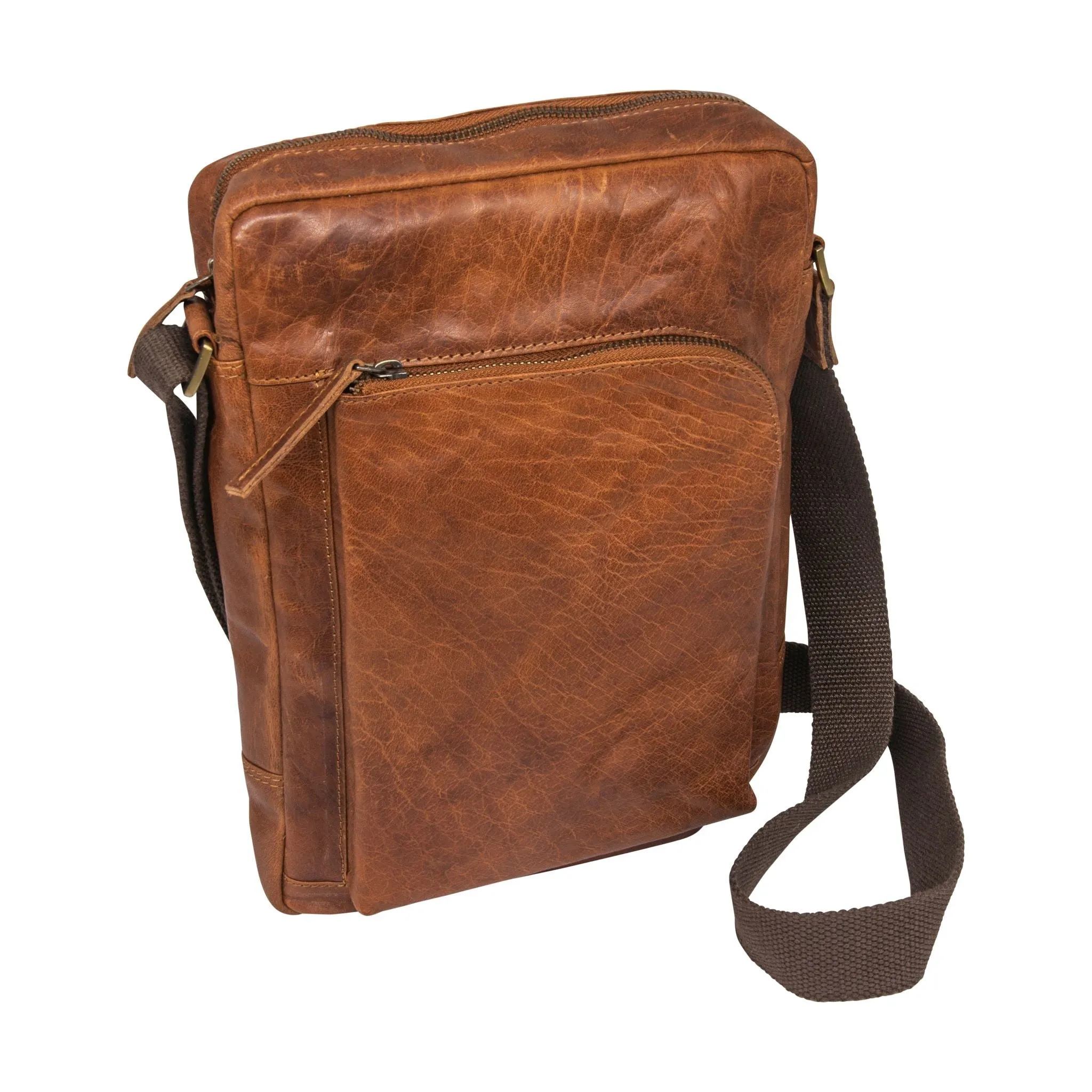 A4  Brown Leather City Bag UM610-Walnut