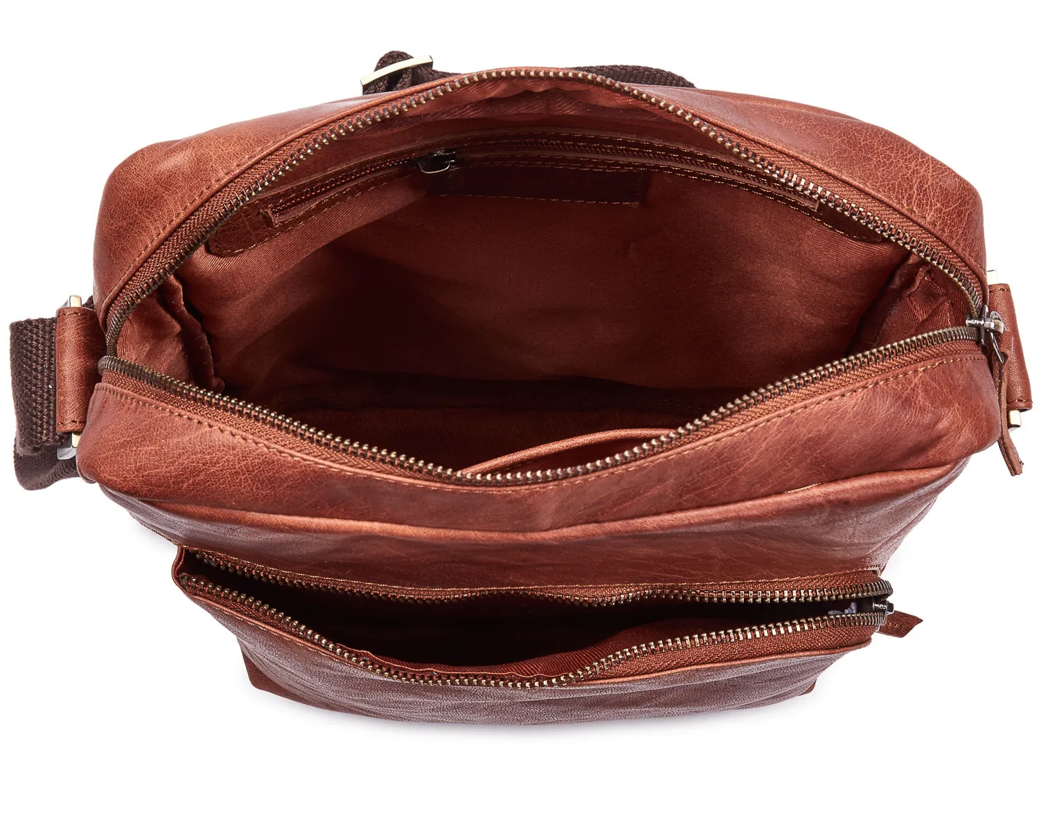 A4  Brown Leather City Bag UM610-Walnut