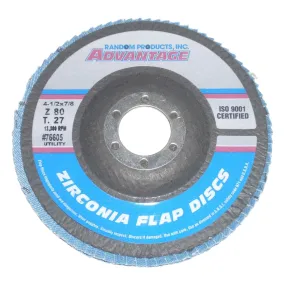 Advantage 4 1/2 x 7/8 Zirconia Flap Wheel 80 Grit Each