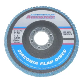 Advantage 4 1/2 x 7/8 Zirconia Flap Wheels 60 Grit 10 Pack