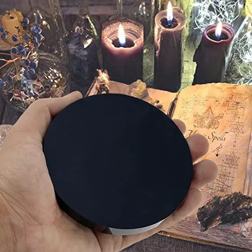 AGERYU Black Obsidian Scrying Mirror, Obsidian Mirror with Stand and Bag for Divination, Meditation, Healing, Feng Shui (100mm(4.0in))