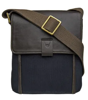 Aiden Genuine Leather & Canvas Mini Crossbody Messenger/Travel Bag / 10.5" iPad