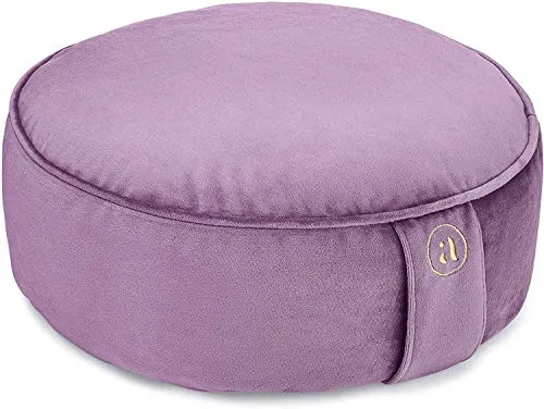 AJNA Zafu Yoga Pillow Round Velvet Cover Cotton Liner Machine Free Carry Bag