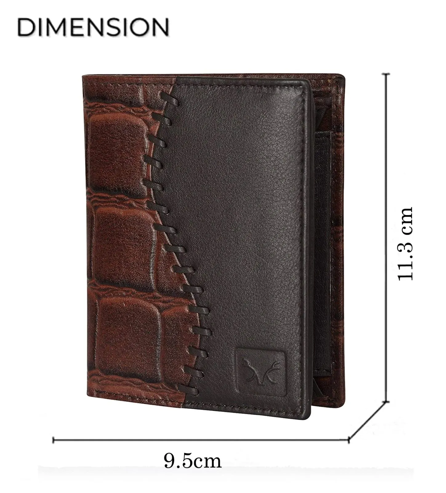 AL FASCINO Brown and Black Leather Wallet/Purse for Men