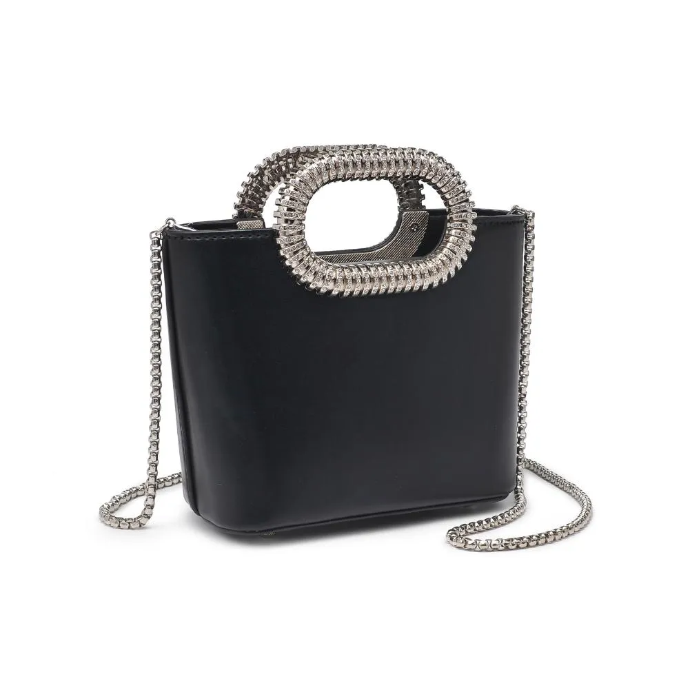 Alina Black Vegan Leather Evening Bag