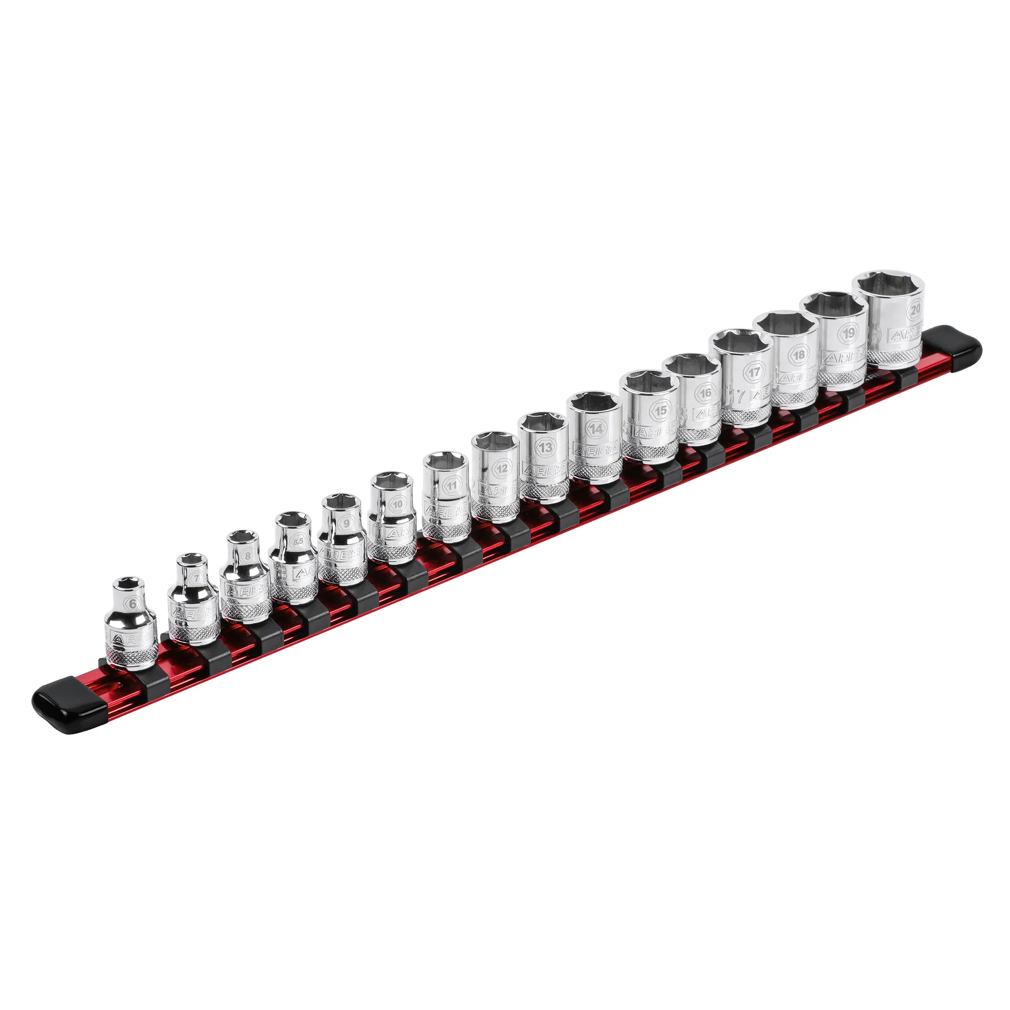 ARES 70202 - 3/8" Red Aluminum Socket Rail