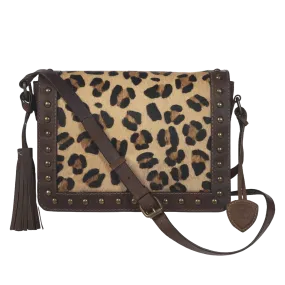 Ariat Ladies Bristol Leopard Brown Leather Crossbody Purse A770001302