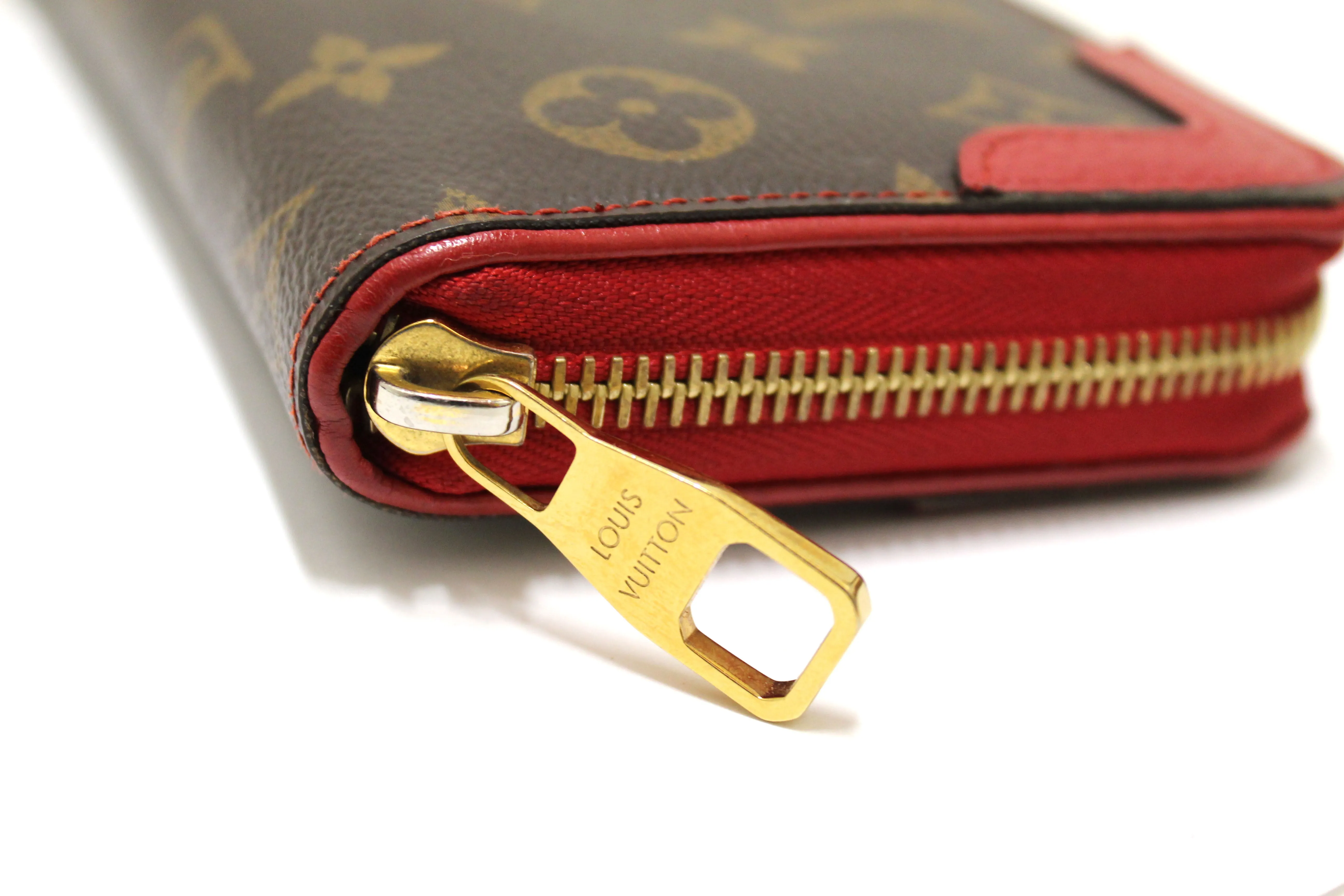 Authentic Louis Vuitton Cerise Monogram Retiro Zippy Long Wallet