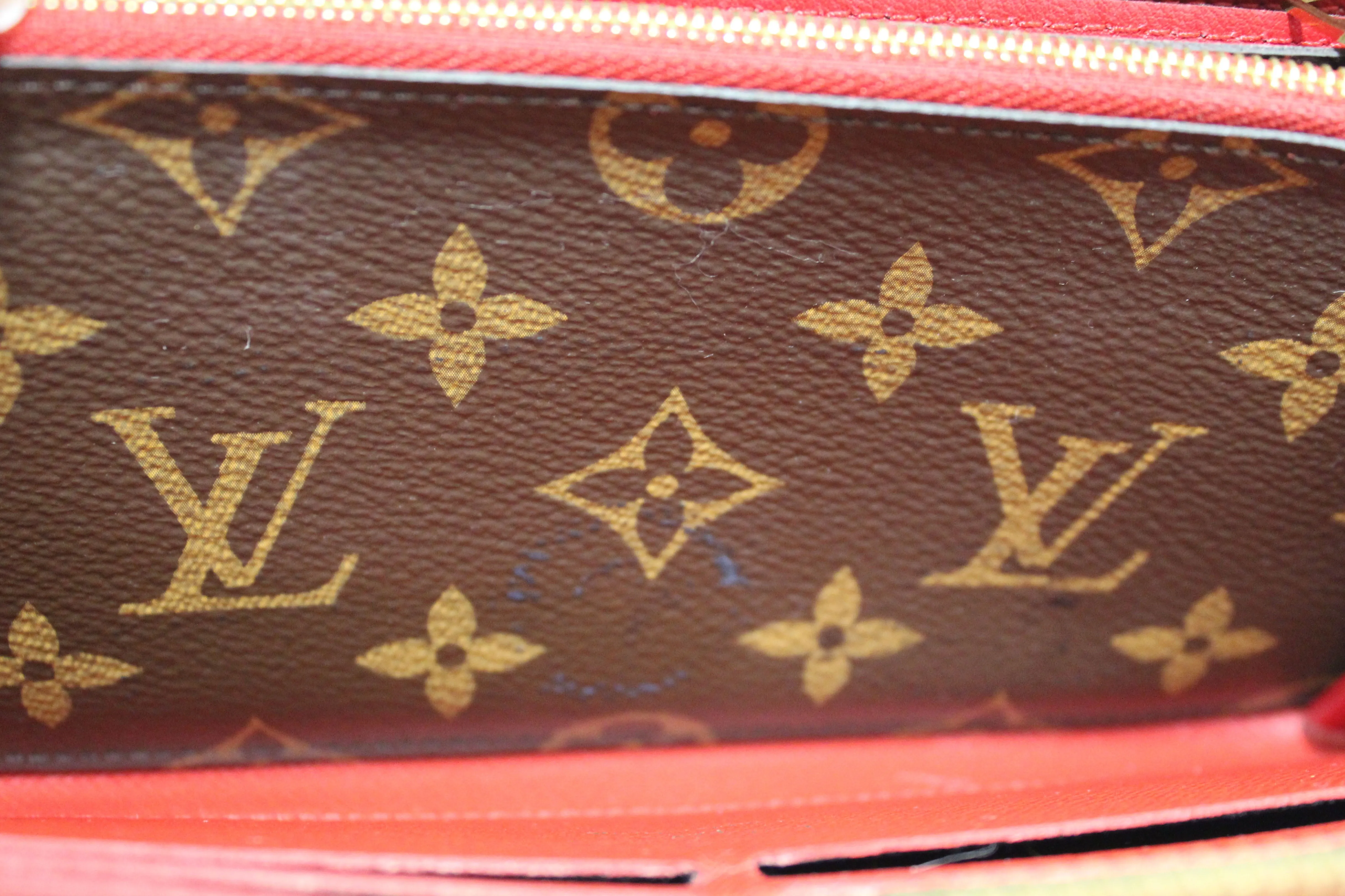 Authentic Louis Vuitton Cerise Monogram Retiro Zippy Long Wallet