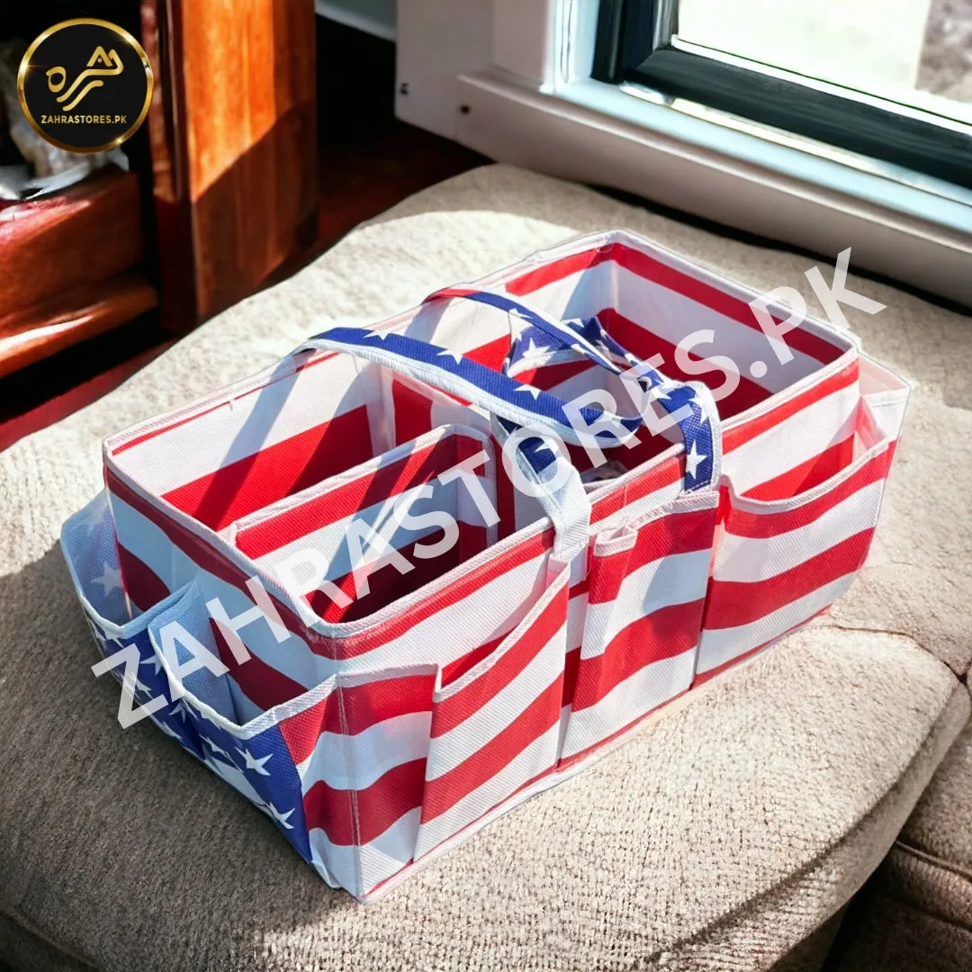 Baby Diaper Caddy Organizer (USA Flag)