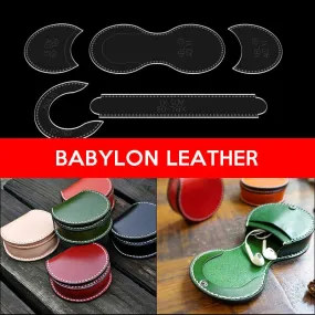 BABYLON™ Horseshoe-Shaped Coin Purse and Earphone Organizer Leather Pattern XBL-03