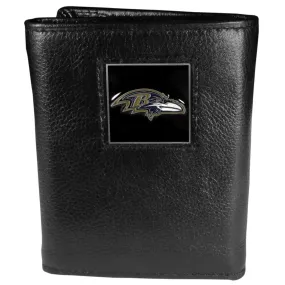 Baltimore Ravens Deluxe Leather Tri-fold Wallet