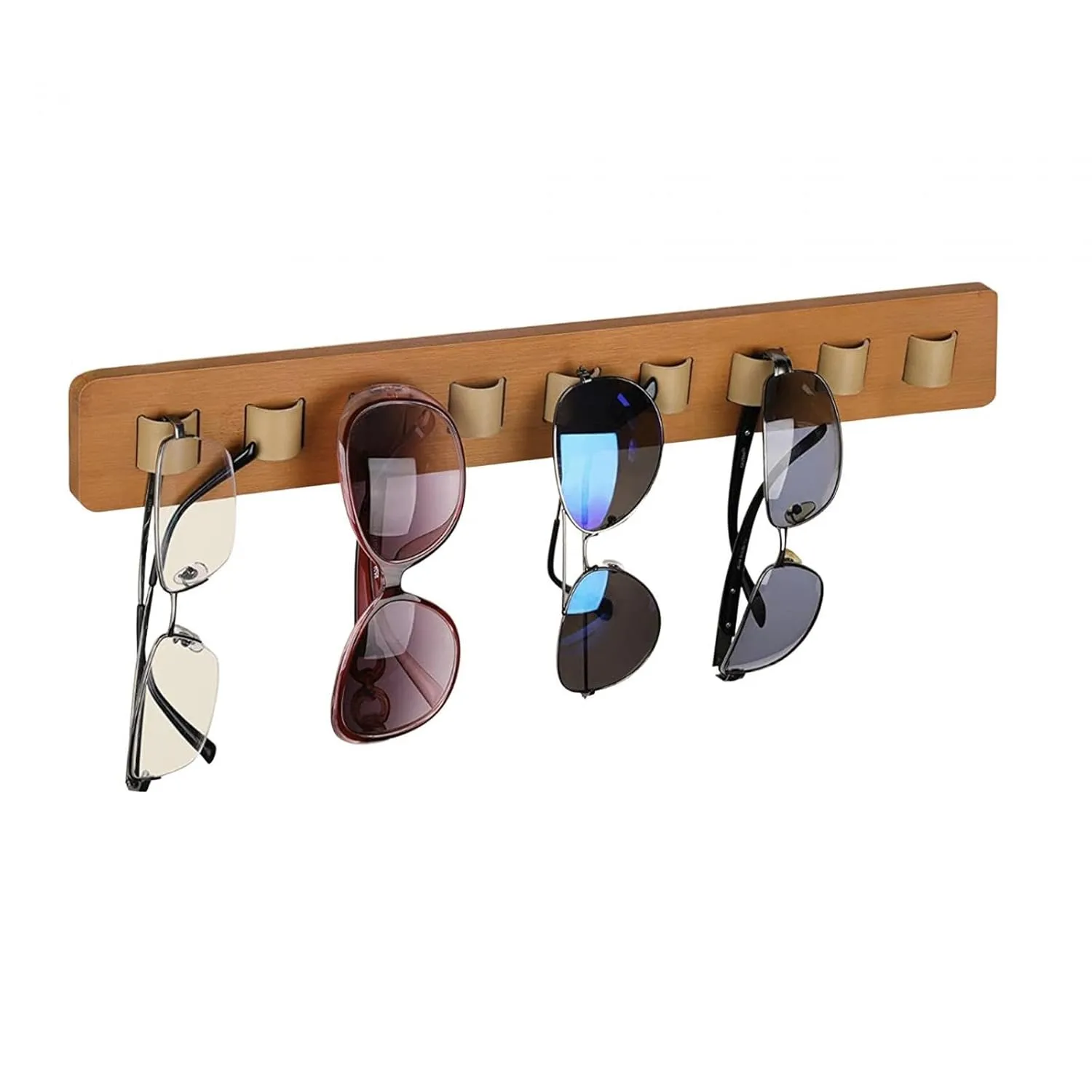 Bamboo Wall Mounted Sunglasses Organizer