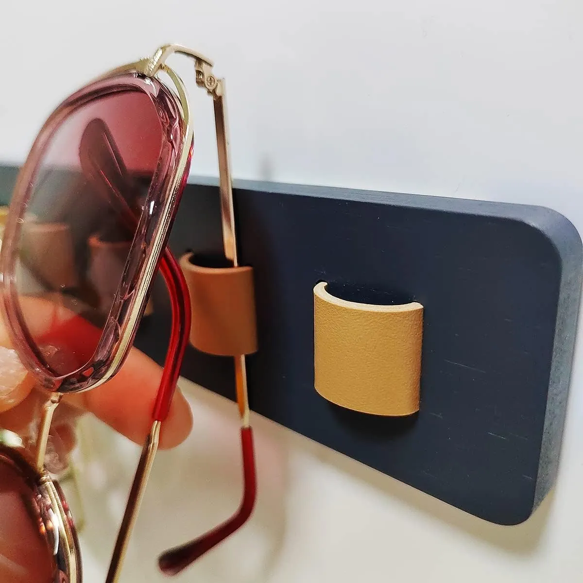 Bamboo Wall Mounted Sunglasses Organizer