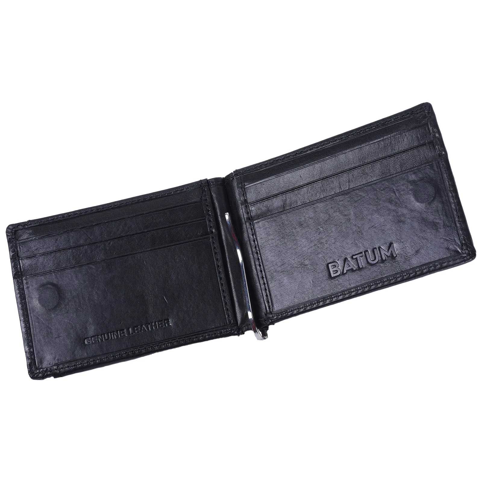 BATUM Magnetic Leather Money Clip Men Card Wallet