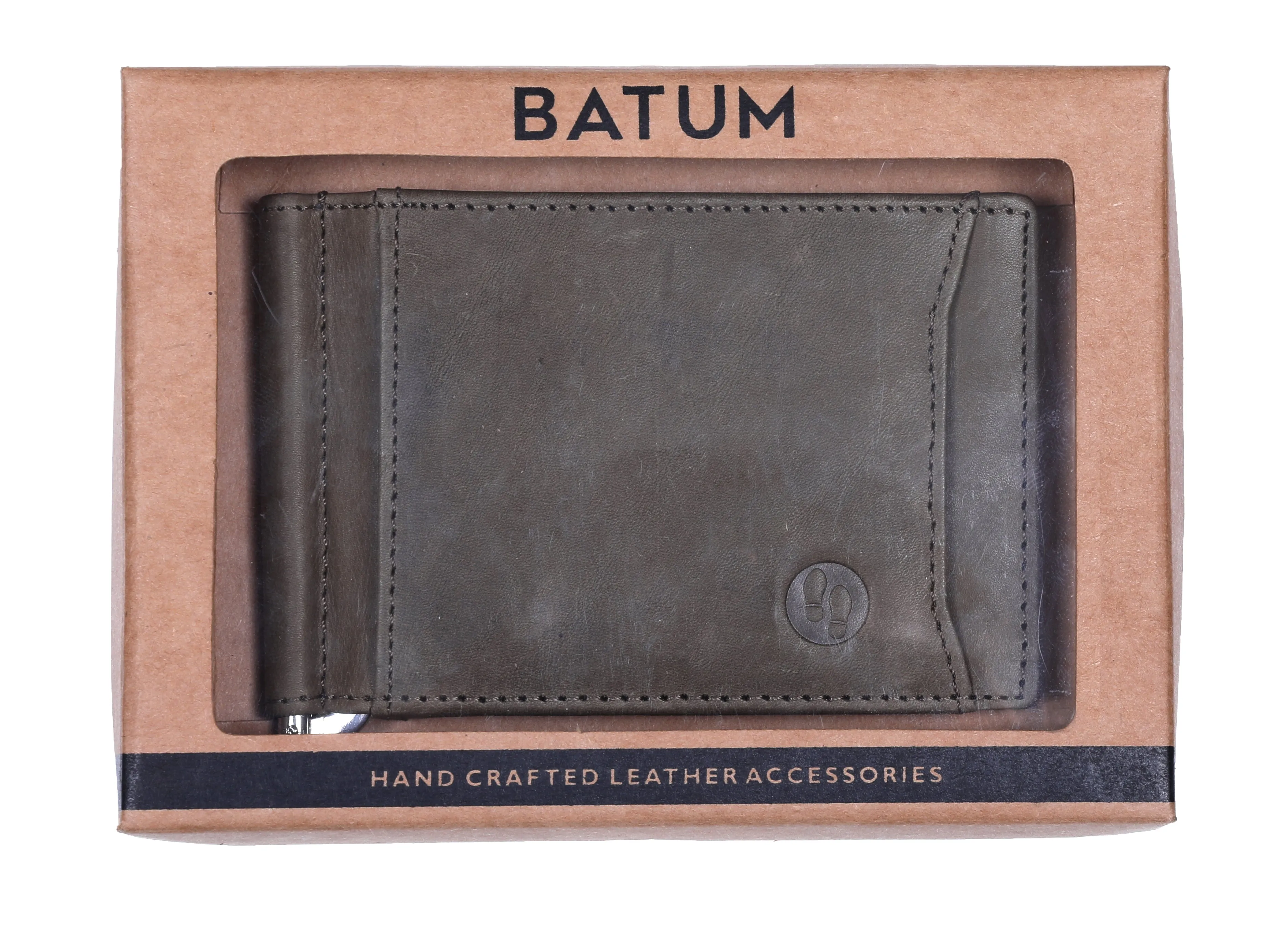 BATUM Magnetic Leather Money Clip Men Card Wallet