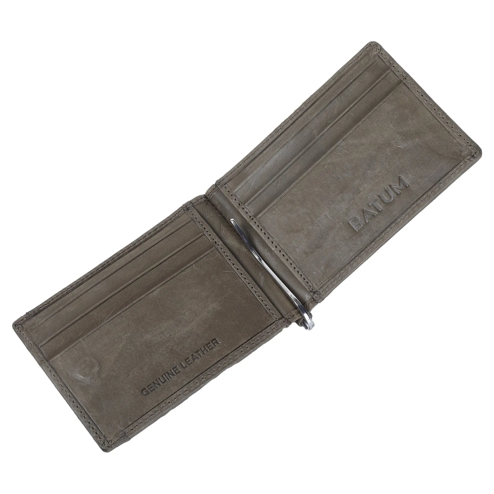 BATUM Magnetic Leather Money Clip Men Card Wallet