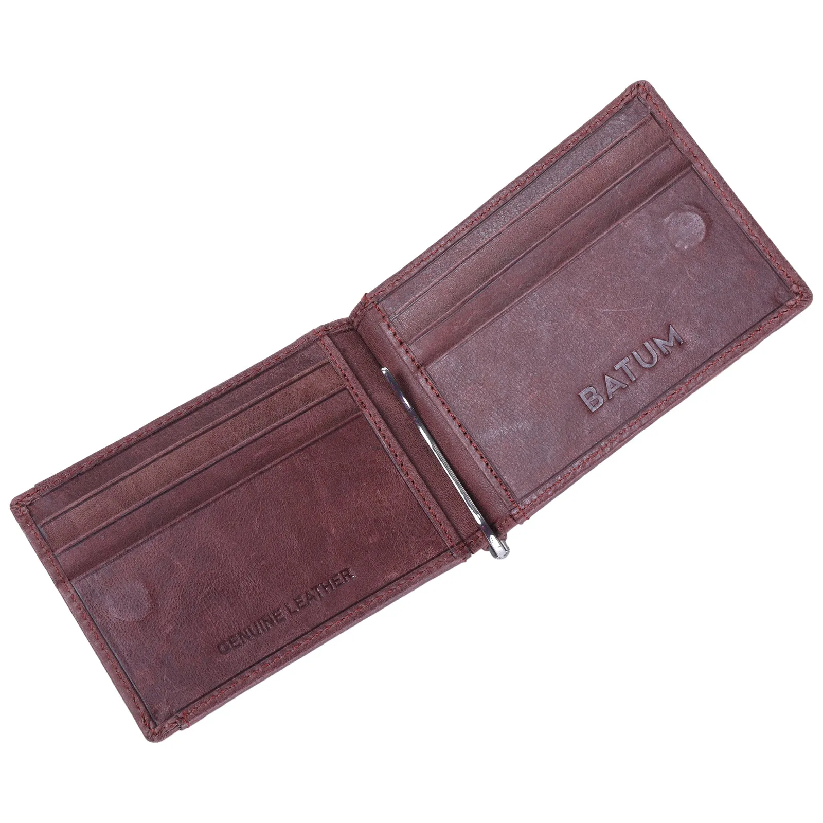 BATUM Magnetic Leather Money Clip Men Card Wallet