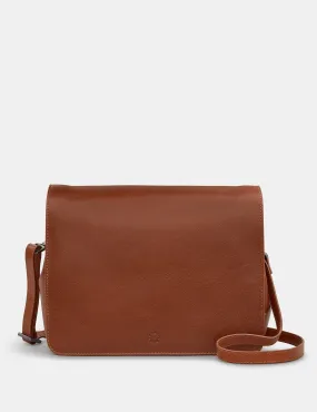 Bexley Brown Leather Flap Over Bag