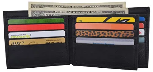 Bifold Wallet for Men - RFID Blocking Genuine Leather Extra Capacity Wallet Gift Box