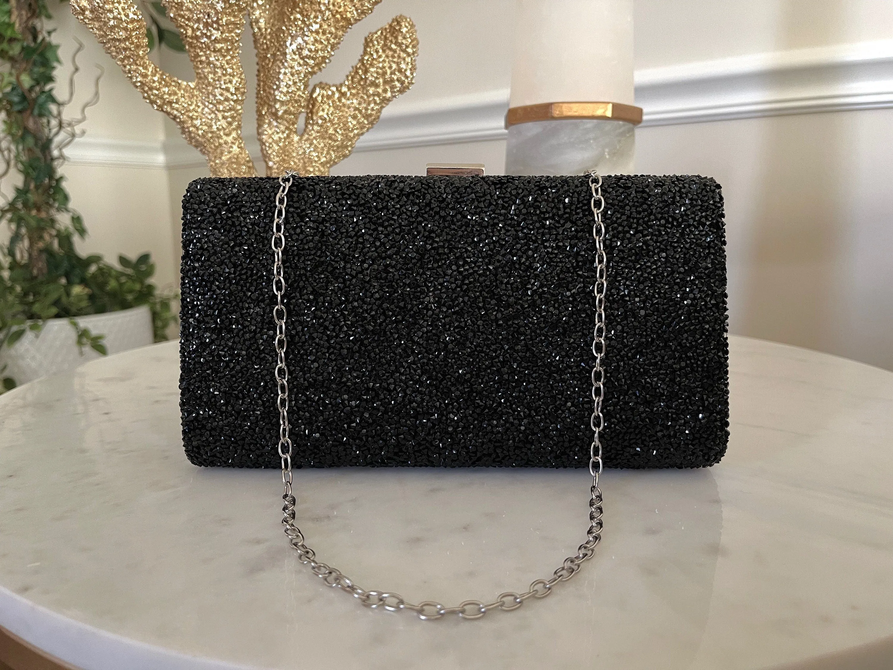 Black Clutch Purse | Evening Bag & Silver Clutch | Gold Clutch