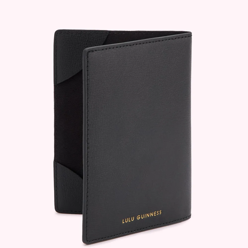 BLACK MULTI LIPS PASSPORT HOLDER